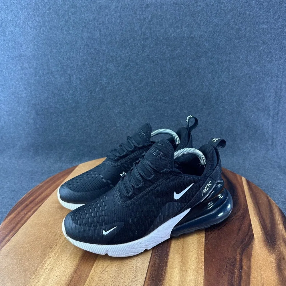 Nike Air Max 270 Shoes Kids 4.5Y Womens 6 Black Mesh Low Top Sneakers 943345-001